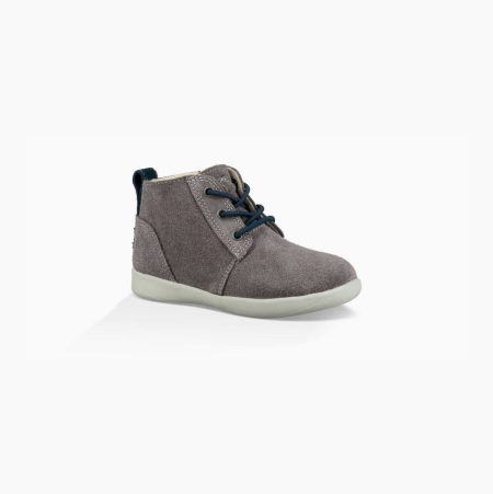 UGG Kristjan Chukka Deep Grey Boots for Kids (ELAV09583)